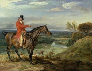John Levett Hunting at Wychnor, Staffordshire [título alternativo: Theophilus Levett e um Caçador Favorito) de James Ward
