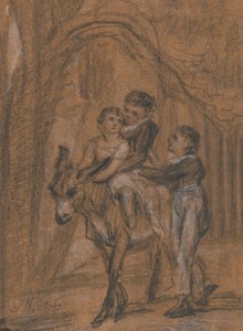 Estudo para a pintura a óleo "Os filhos de Theophilus Levitt, Esquire". (Estes eram os filhos de Theophilus Levett de Staffordshire, um patrono frequente de Ward). de James Ward