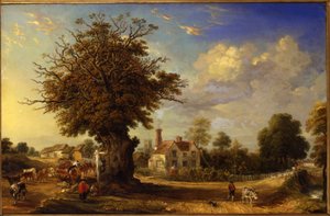 O carvalho de Yeldham em Great Yeldham, Essex, 1833