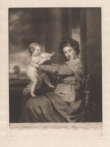 Retrato de Caroline Spencer com a sua filha Caroline de James Watson (prentmaker)