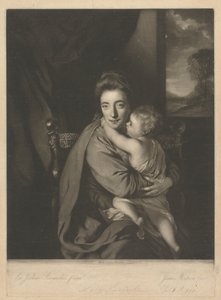 Caroline Curzon (née Colyear), Lady Scarsdale, e o seu Filho, Honorável John Curzon