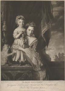 Margaret Georgiana Spencer, (née Poyntz), Condessa Spencer, e a sua filha, Georgiana Cavendish, (née Spencer), Duquesa de Devonshire
