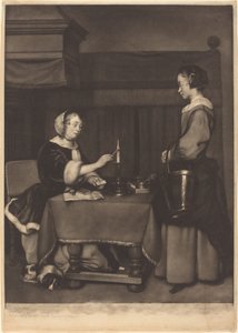 A Correspondente Feminina de James Watson after Gabriel Metsu