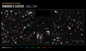 Abell 2744 Bússola de Vidro (Imagem NIRCam) de James Webb Space Telescope (NASA)