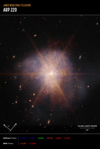 Arp 220 (imagem NIRCam e MIRI Compass) de James Webb Space Telescope (NASA)