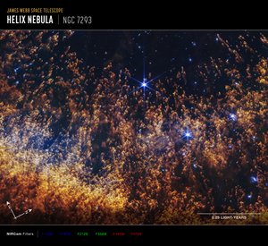 Nebulosa Helix (imagem da NIRCam Compass) de James Webb Space Telescope (NASA)