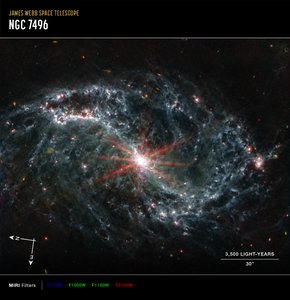 NGC 7496 (Imagem da bússola MIRI) de James Webb Space Telescope (NASA)