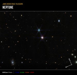 Campo amplo de Neptuno (Imagem da NIRCam Compass) de James Webb Space Telescope (NASA)