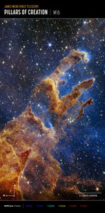Pilares da Criação (Imagem da Bússola NIRCam) de James Webb Space Telescope (NASA)