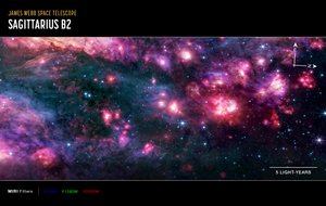 Sagitário B2 (Imagem do MIRI Compass) de James Webb Space Telescope (NASA)
