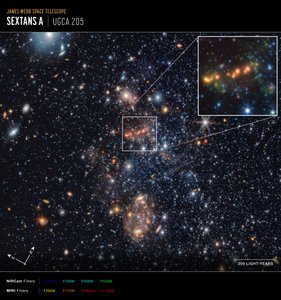 Extracção de HAPs na constelação de Sextans (Imagem da Compass) de James Webb Space Telescope (NASA)
