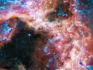 Nebulosa da Tarântula (Imagem MIRI) de James Webb Space Telescope (NASA)