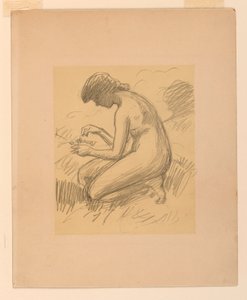Nu feminino agachado