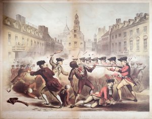 Morte de Crispus Attucks no Massacre de Boston, 5 de março de 1770, 1856 (chromolitho)