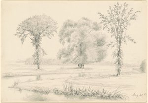 Paisagem com três árvores de James Wells Champney