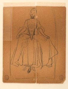 Esboço de mulher em traje de época de James Wells Champney