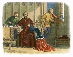 A Rainha Anne intercede com Gloucester e Arundel para Sir Simon Burley de James William Edmund Doyle