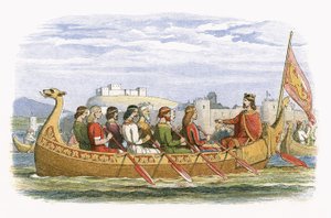 A barcaça de Edgar tripulada por oito reis no Dee de James William Edmund Doyle