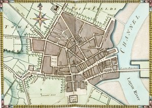 Plano de aquarela de página dupla de Belfast, c.1795 de James Williamson