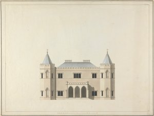 Cinco desenhos para uma Casa no Estilo Gótico: Elevação