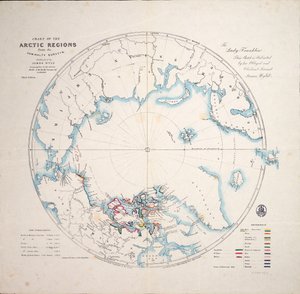 Carta das regiões árcticas dos levantamentos do Almirantado, terceira edição, c.1854 (gravura) de James the Younger Wyld
