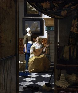 A Carta de Amor, c.1669-70 (óleo sobre tela) de Johannes Vermeer