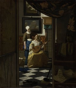 A Carta de Amor, c.1669-70 (óleo sobre tela) de Johannes Vermeer