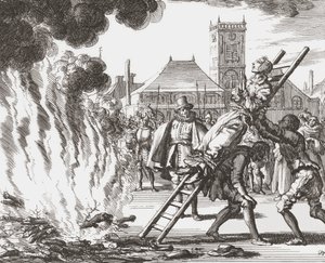 Uma bruxa condenada a ser queimada viva na Holanda do século XVI