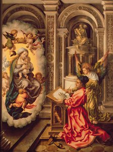 São Lucas pintando a Virgem Maria, c.1520 (têmpera no painel)