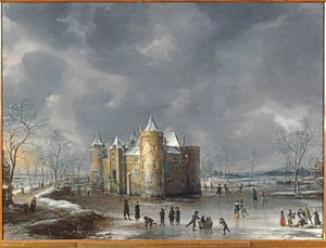 O Castelo de Muiden no inverno