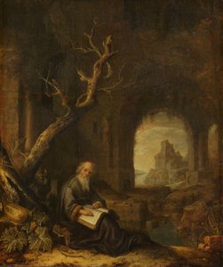 Um eremita em ruína de Jan Adriaensz. van Staveren