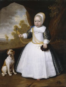 Retrato de um rapaz com um cão de Jan Albertsz Rootius