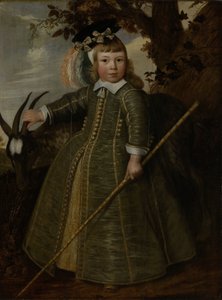Retrato de um menino com um bode de Jan Albertsz. Rotius