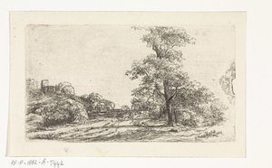 Paisagem com uma árvore de Jan Andries Töpfer
