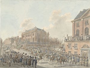 A entrada em Amesterdão de Louis Napoleon em 20 de Abril de 1808 de Jan Anthonie Langendijk Dzn (signed by artist)