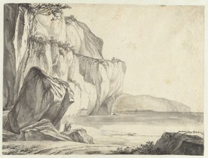 Vista costeira com rochas saindo da água de Jan Asselijn (attributed to)