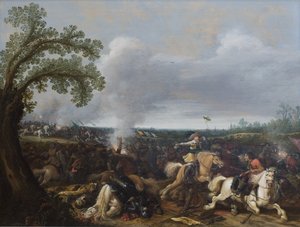 Rei Gustav II Adolf da Suécia na Batalha por Lützen 16 de novembro de 1632