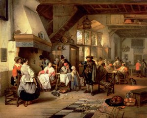 Interior de uma taverna com um violinista cego, 1844 (para detalhes ver 76798)