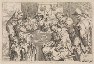 O cirurgião da aldeia Várias cenas de gênero (título da série) de Jan Baptist de Wael