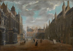 Praça Burg em Bruges, 1696. de Jan Baptist van Meunincxhove
