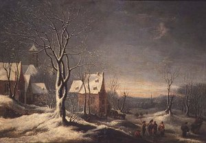 Paisagem Holandesa de Inverno (óleo sobre tela) de Jan Beerstraten