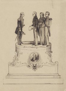 Desenho de monumento para assinalar 50 anos de independência do Reino dos Países Baixos em 1863 de Jan Bos