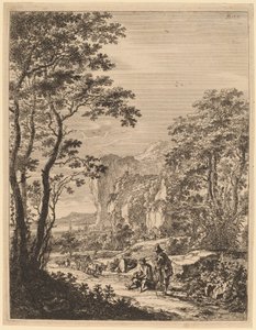 O carro de bois: vista entre Ancona e Sinigaglia de Jan Both