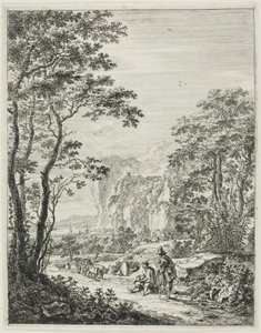 O carro de bois, das paisagens italianas eretas de Jan Both