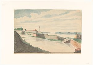 Forte Kranganoor perto de Cochim de Jan Brandes (signed by artist)