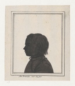Retrato em silhueta de Jan Brandes júnior de Jan Brandes