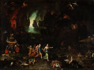 Enéas e a Sibila no Submundo. de Jan Brueghel the Elder