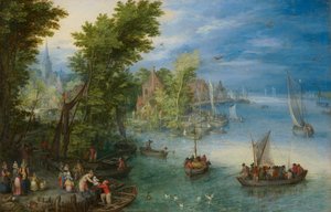 Paisagem fluvial de Jan Brueghel the Elder