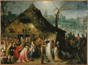 A Adoração dos Reis Magos, 1598-1599. de Jan Brueghel the Elder