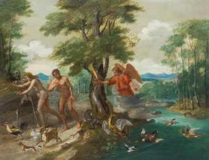 Adão e Eva no paraíso de Jan Brueghel the Younger
